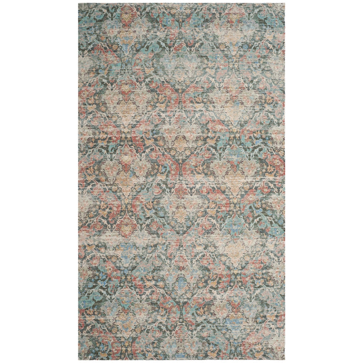 SAFAVIEH Saffron SFN570A Handmade Coral / Aqua Rug Image 1