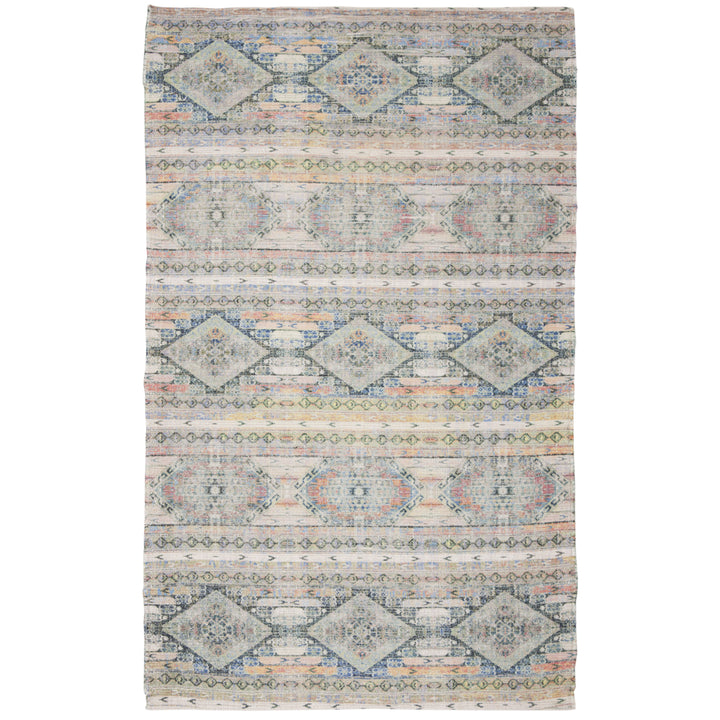 SAFAVIEH Saffron SFN567A Handmade Cream / Blue Rug Image 6