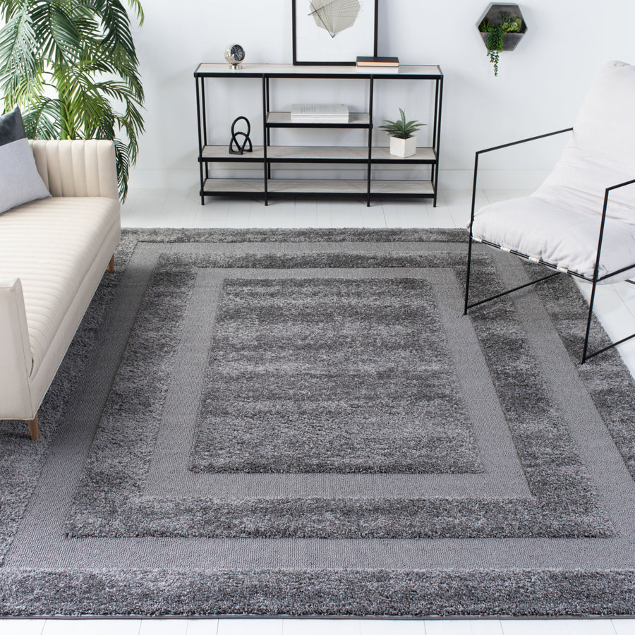 SAFAVIEH Shadow Box Shag SG454-8080 Grey / Grey Rug Image 1