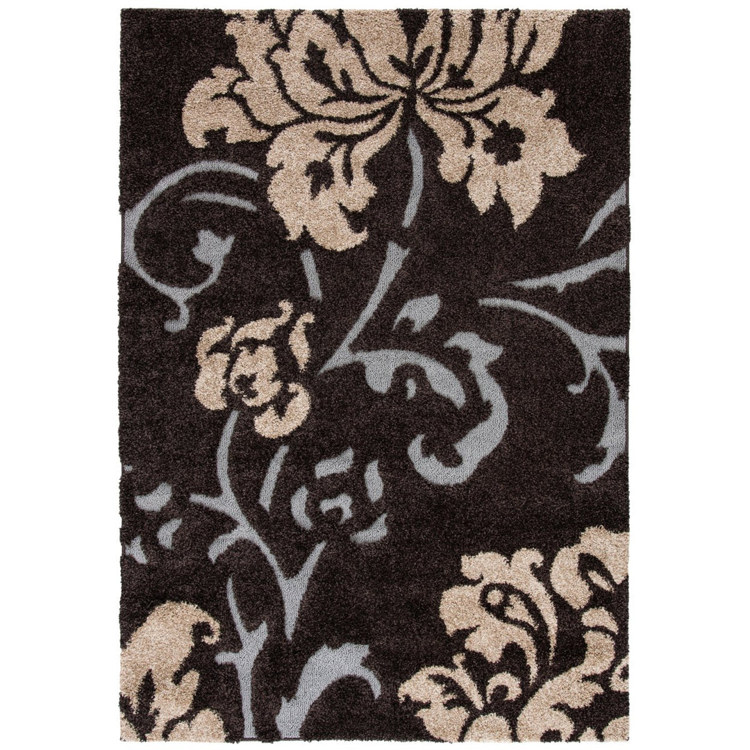 SAFAVIEH SG458-2879 Florida Shag Dark Brown / Smoke Image 3