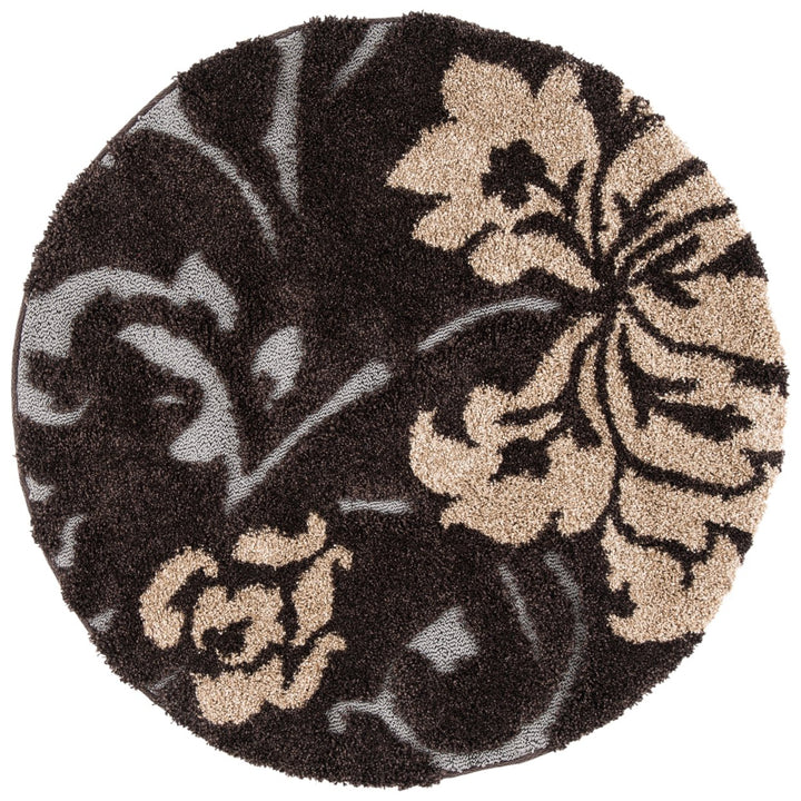 SAFAVIEH SG458-2879 Florida Shag Dark Brown / Smoke Image 4