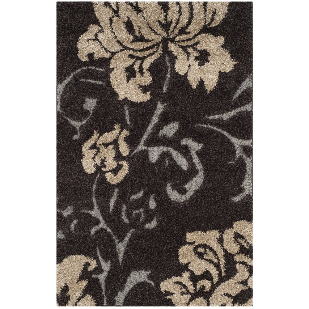 SAFAVIEH SG458-2879 Florida Shag Dark Brown / Smoke Image 2