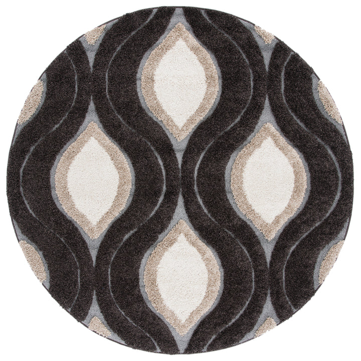 SAFAVIEH Florida Shag SG461-2812 Dark Brown / Ivory Rug Image 4