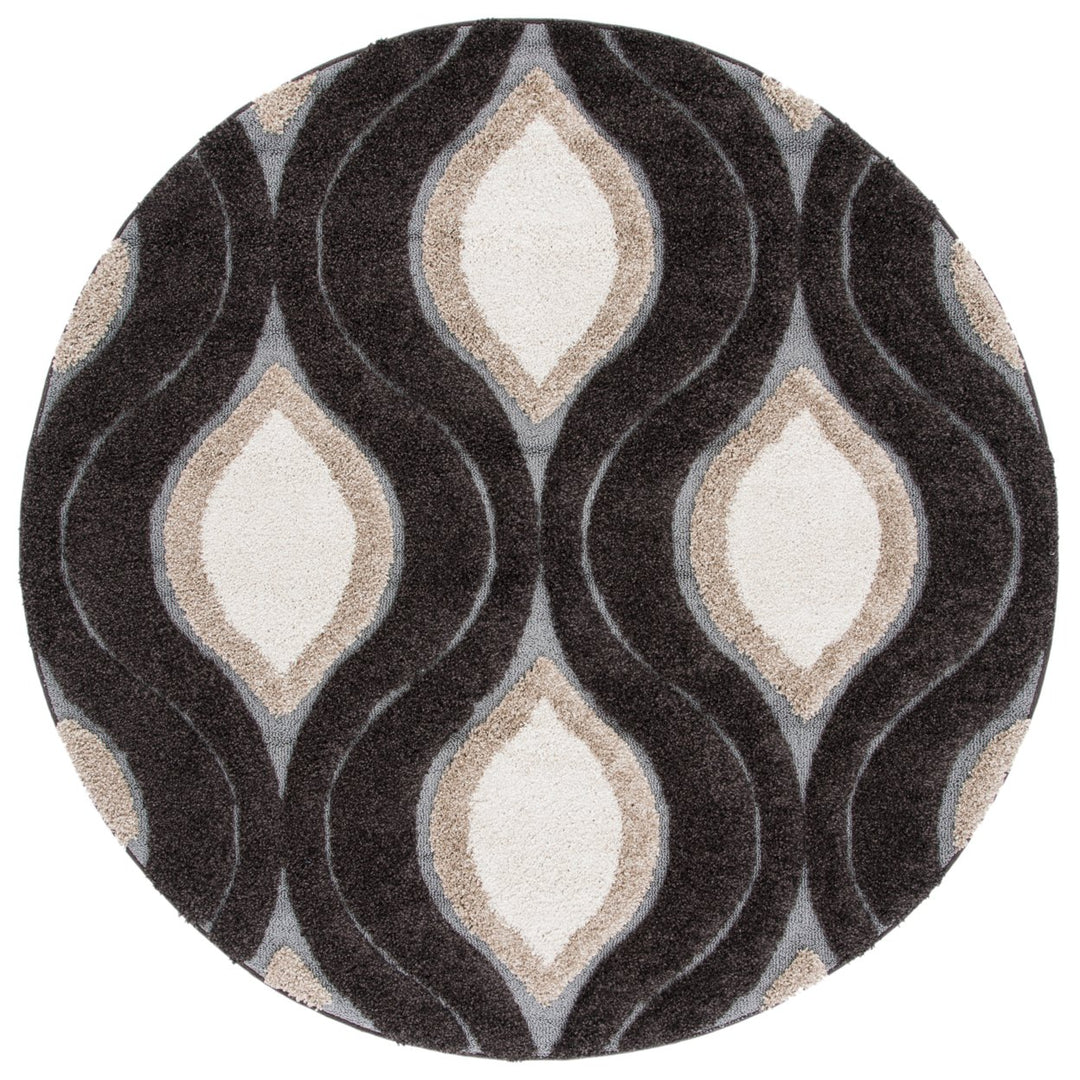 SAFAVIEH Florida Shag SG461-2812 Dark Brown / Ivory Rug Image 1