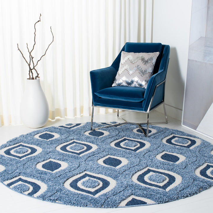 SAFAVIEH Florida Shag SG461-6012 Blue / Ivory Rug Image 2