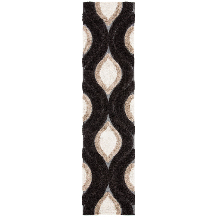 SAFAVIEH Florida Shag SG461-2812 Dark Brown / Ivory Rug Image 5