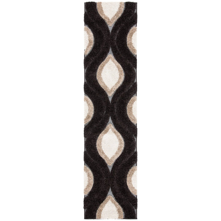 SAFAVIEH Florida Shag SG461-2812 Dark Brown / Ivory Rug Image 1