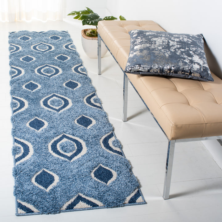 SAFAVIEH Florida Shag SG461-6012 Blue / Ivory Rug Image 3