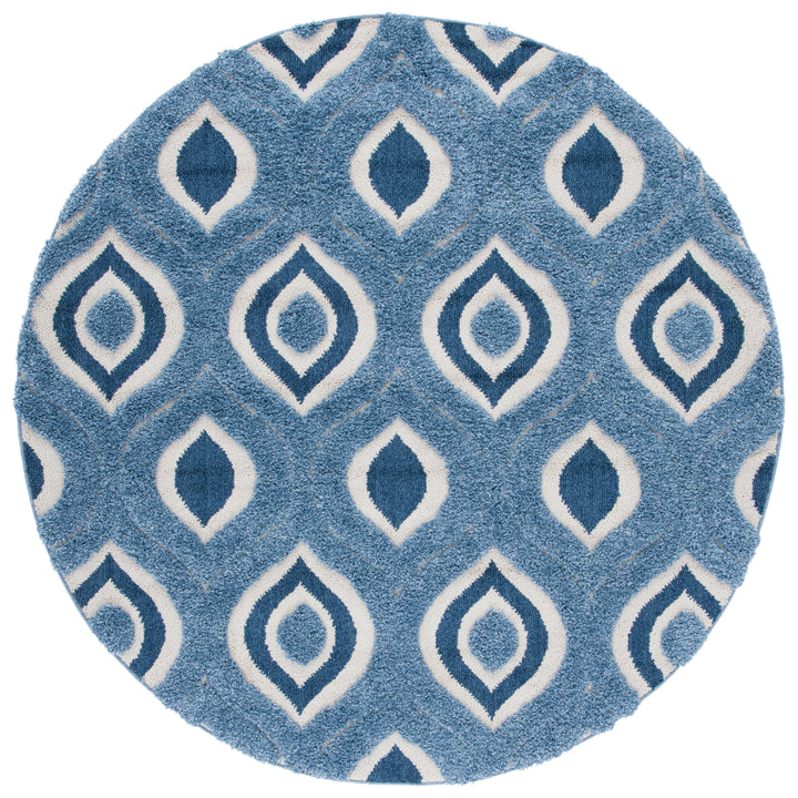 SAFAVIEH Florida Shag SG461-6012 Blue / Ivory Rug Image 4