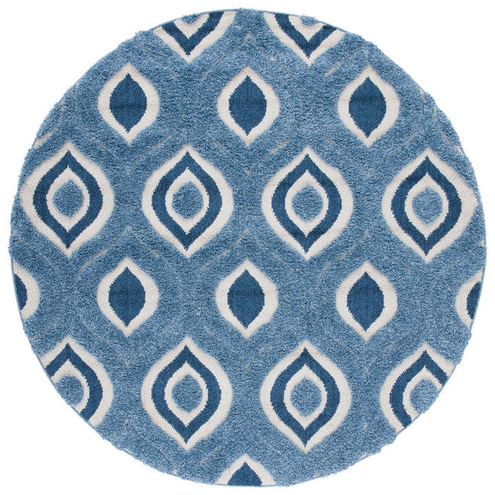 SAFAVIEH Florida Shag SG461-6012 Blue / Ivory Rug Image 1