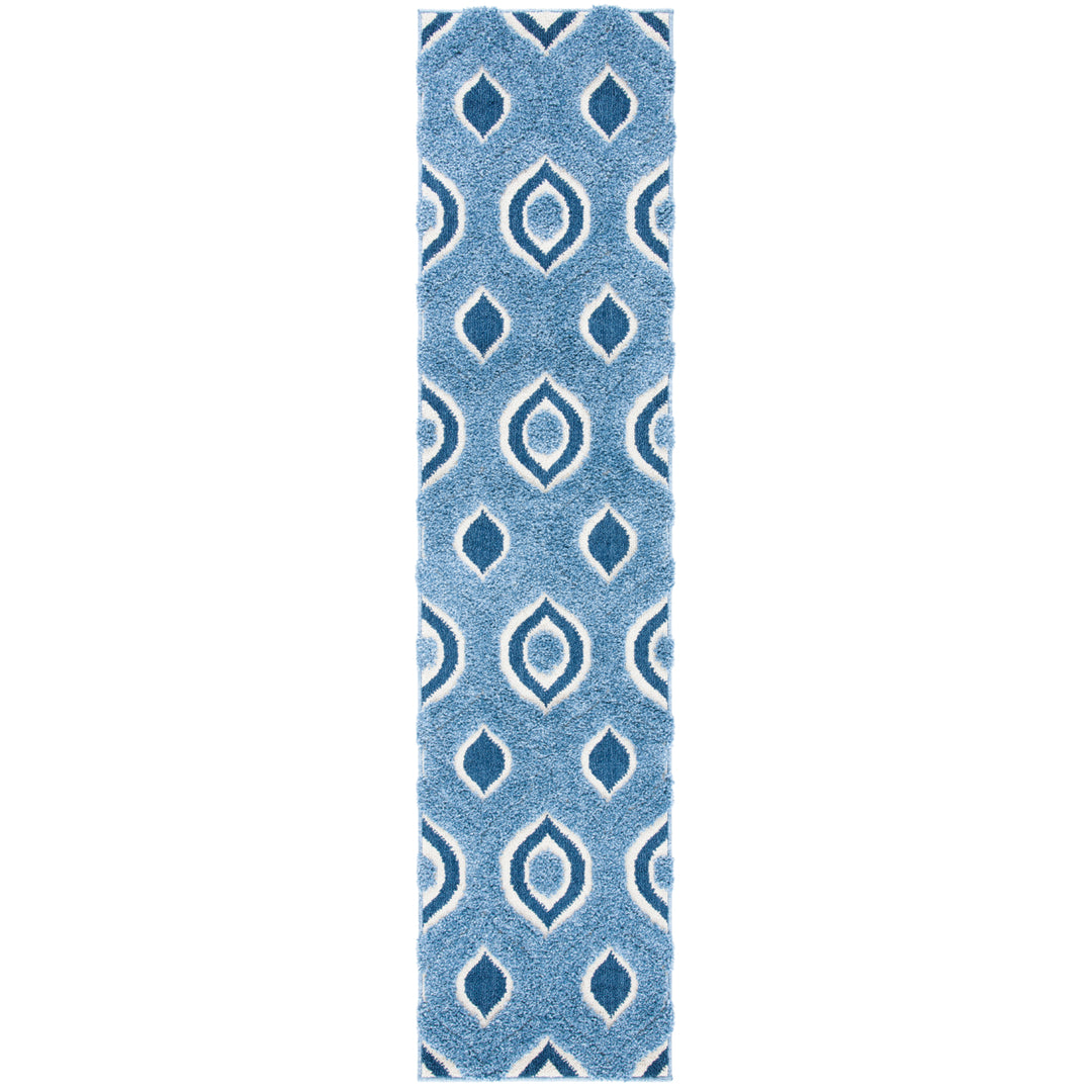 SAFAVIEH Florida Shag SG461-6012 Blue / Ivory Rug Image 5