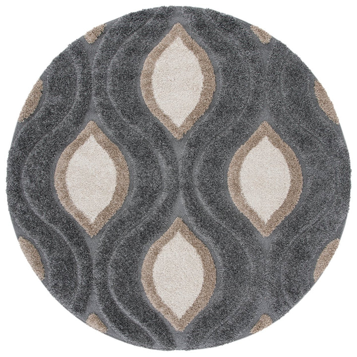 SAFAVIEH Florida Shag SG461-8012 Grey / Ivory Rug Image 4