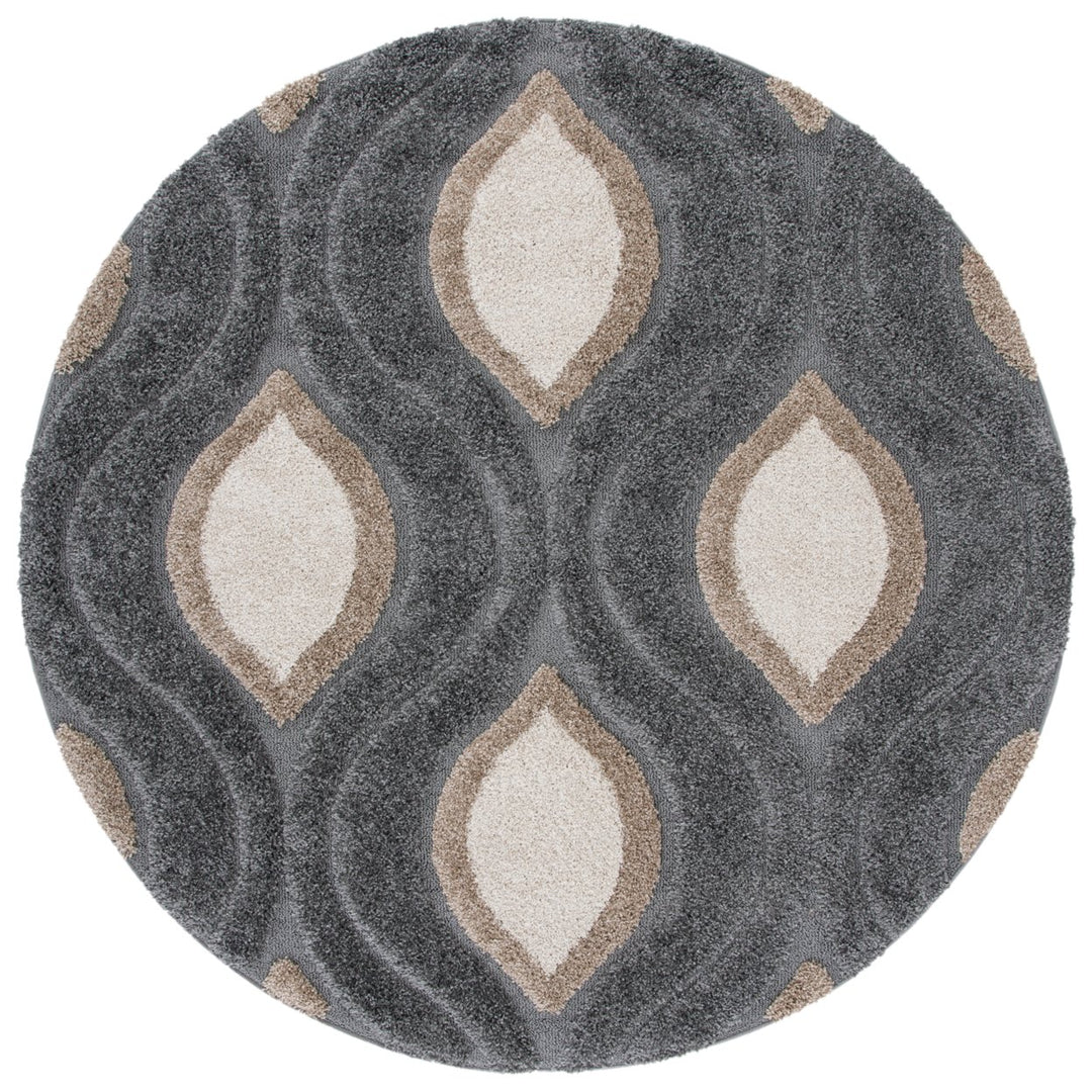 SAFAVIEH Florida Shag SG461-8012 Grey / Ivory Rug Image 1