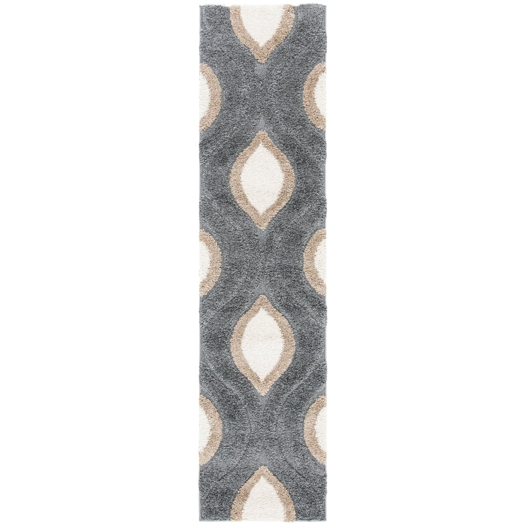 SAFAVIEH Florida Shag SG461-8012 Grey / Ivory Rug Image 5