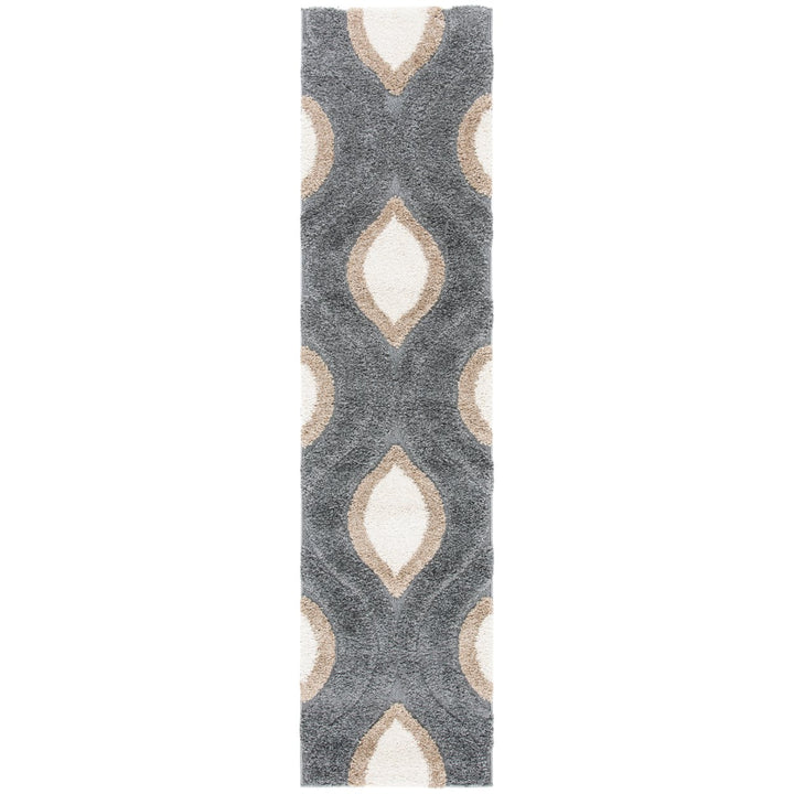 SAFAVIEH Florida Shag SG461-8012 Grey / Ivory Rug Image 5