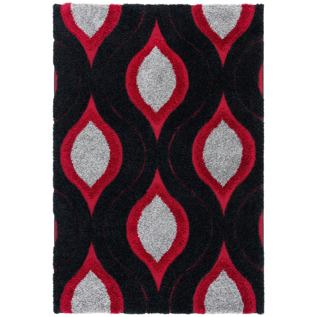 SAFAVIEH Florida Shag SG461-9040 Black / Red Rug Image 2