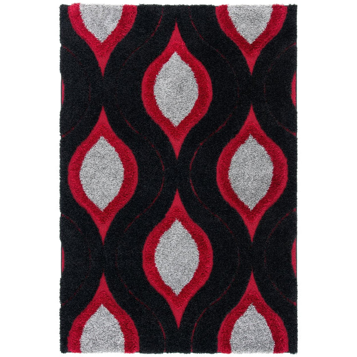 SAFAVIEH Florida Shag SG461-9040 Black / Red Rug Image 1