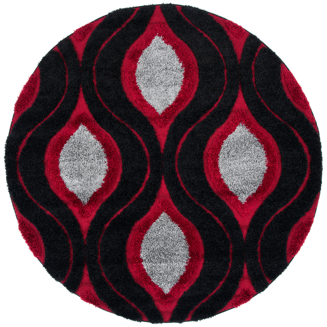 SAFAVIEH Florida Shag SG461-9040 Black / Red Rug Image 5