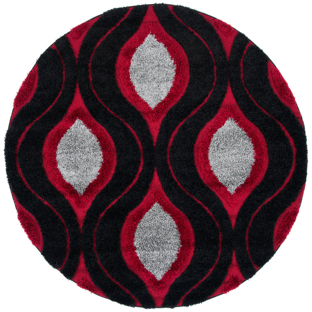 SAFAVIEH Florida Shag SG461-9040 Black / Red Rug Image 1