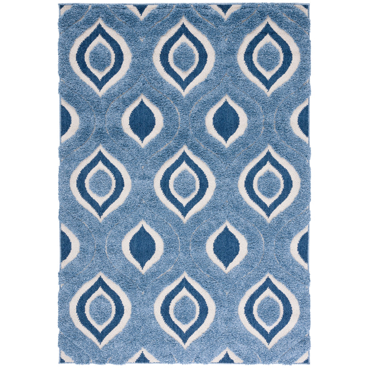 SAFAVIEH Florida Shag SG461-6012 Blue / Ivory Rug Image 10