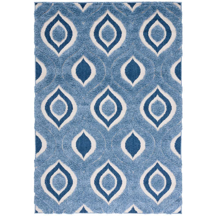 SAFAVIEH Florida Shag SG461-6012 Blue / Ivory Rug Image 1