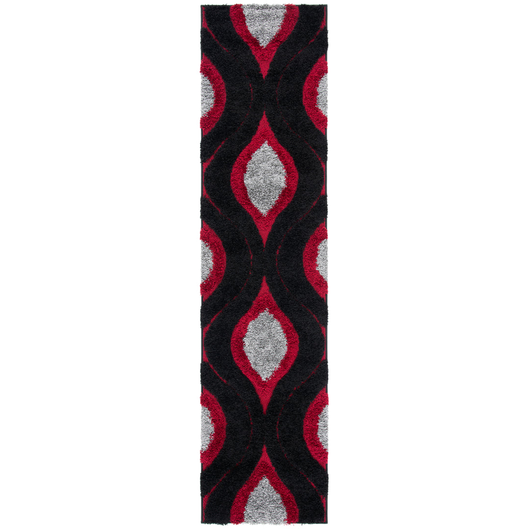 SAFAVIEH Florida Shag SG461-9040 Black / Red Rug Image 6