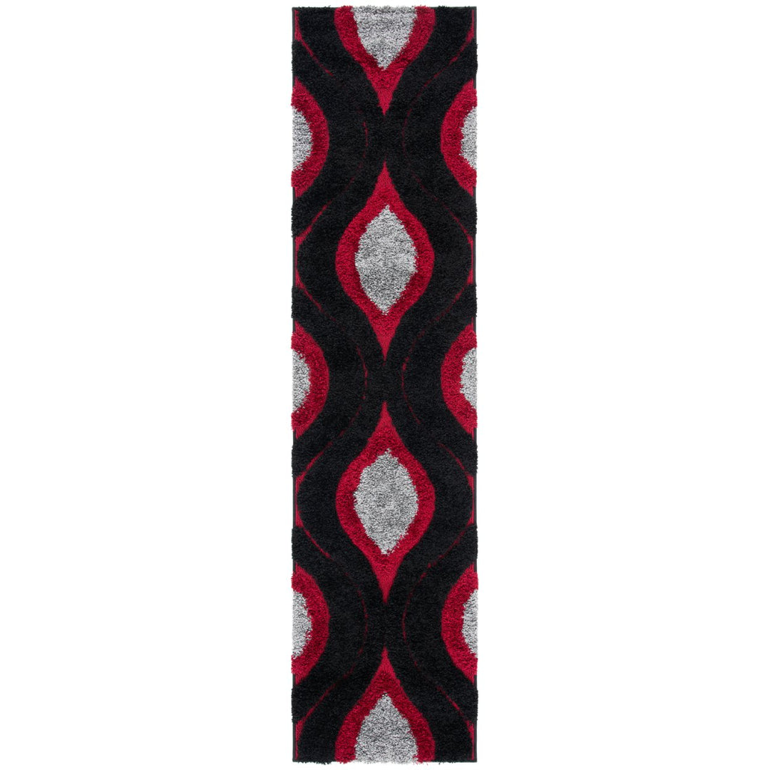 SAFAVIEH Florida Shag SG461-9040 Black / Red Rug Image 1