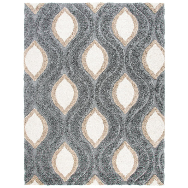 SAFAVIEH Florida Shag SG461-8012 Grey / Ivory Rug Image 9