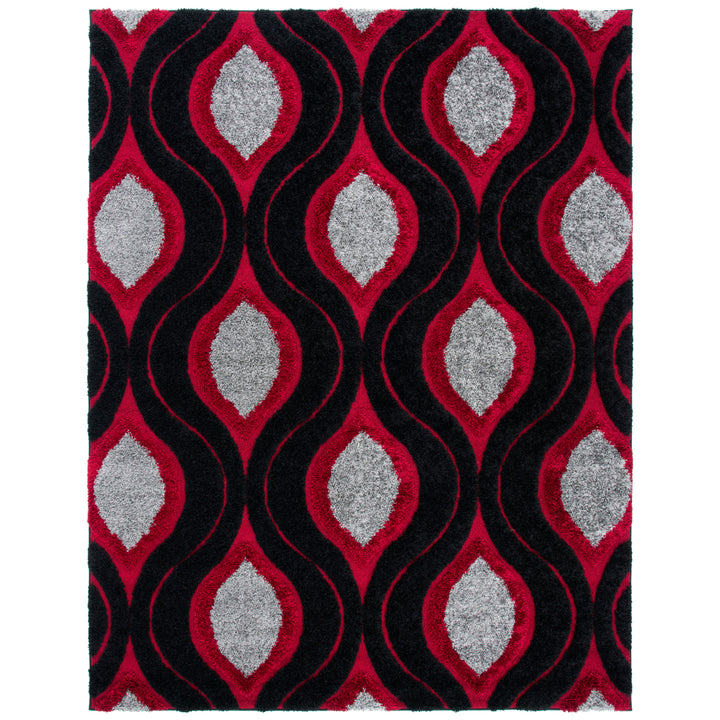 SAFAVIEH Florida Shag SG461-9040 Black / Red Rug Image 10