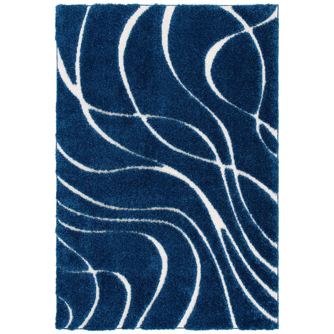 SAFAVIEH SG471-6512 Florida Shag Navy / Ivory Image 4