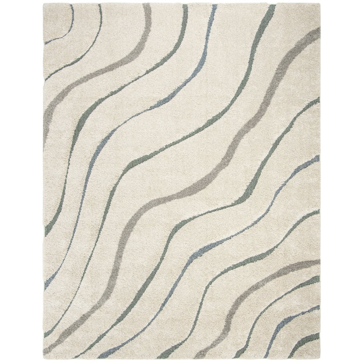 SAFAVIEH Florida Shag SG472-1160 Cream / Light Blue Rug Image 1