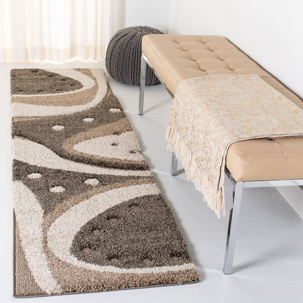 SAFAVIEH Florida Shag SG473-2811 Brown / Ivory Rug Image 2