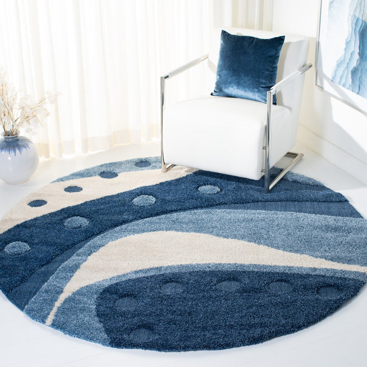 SAFAVIEH Florida Shag SG473-6511 Dark Blue / Ivory Rug Image 2