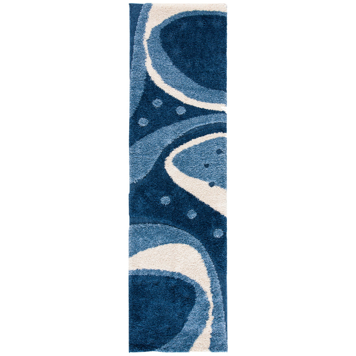 SAFAVIEH Florida Shag SG473-6511 Dark Blue / Ivory Rug Image 5