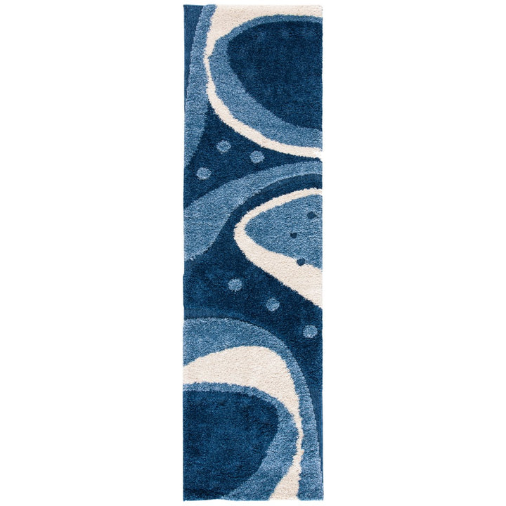 SAFAVIEH Florida Shag SG473-6511 Dark Blue / Ivory Rug Image 1