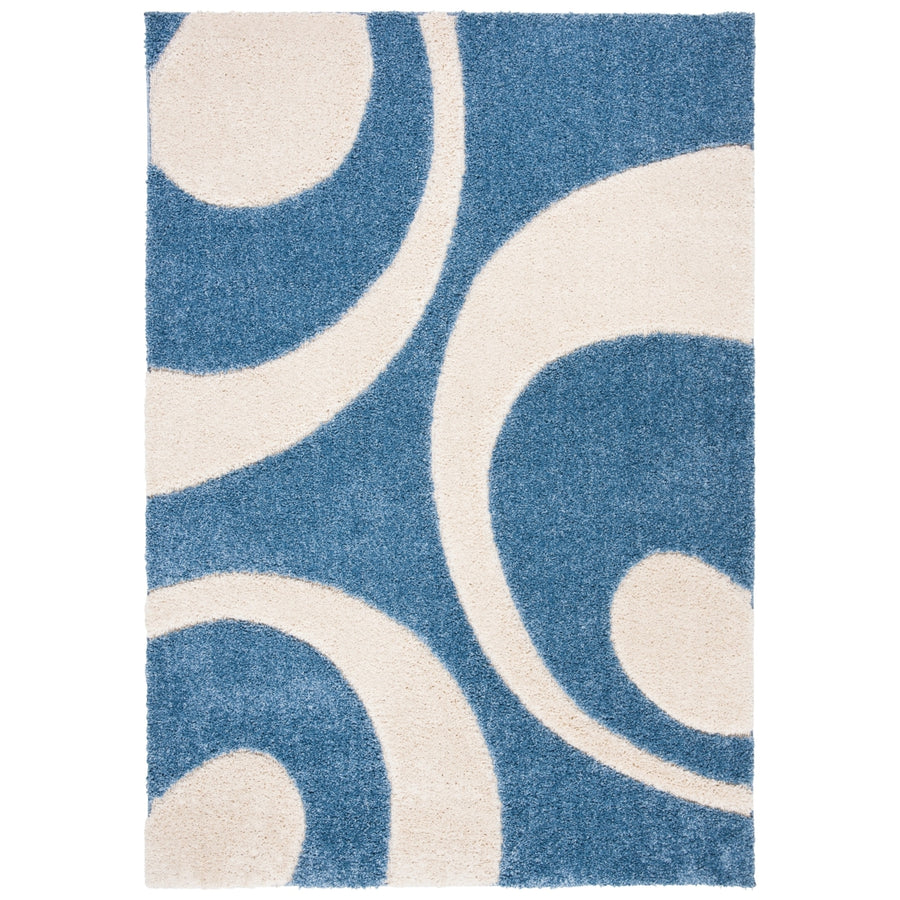 SAFAVIEH Florida Shag SG474-6011 Blue / Ivory Rug Image 1