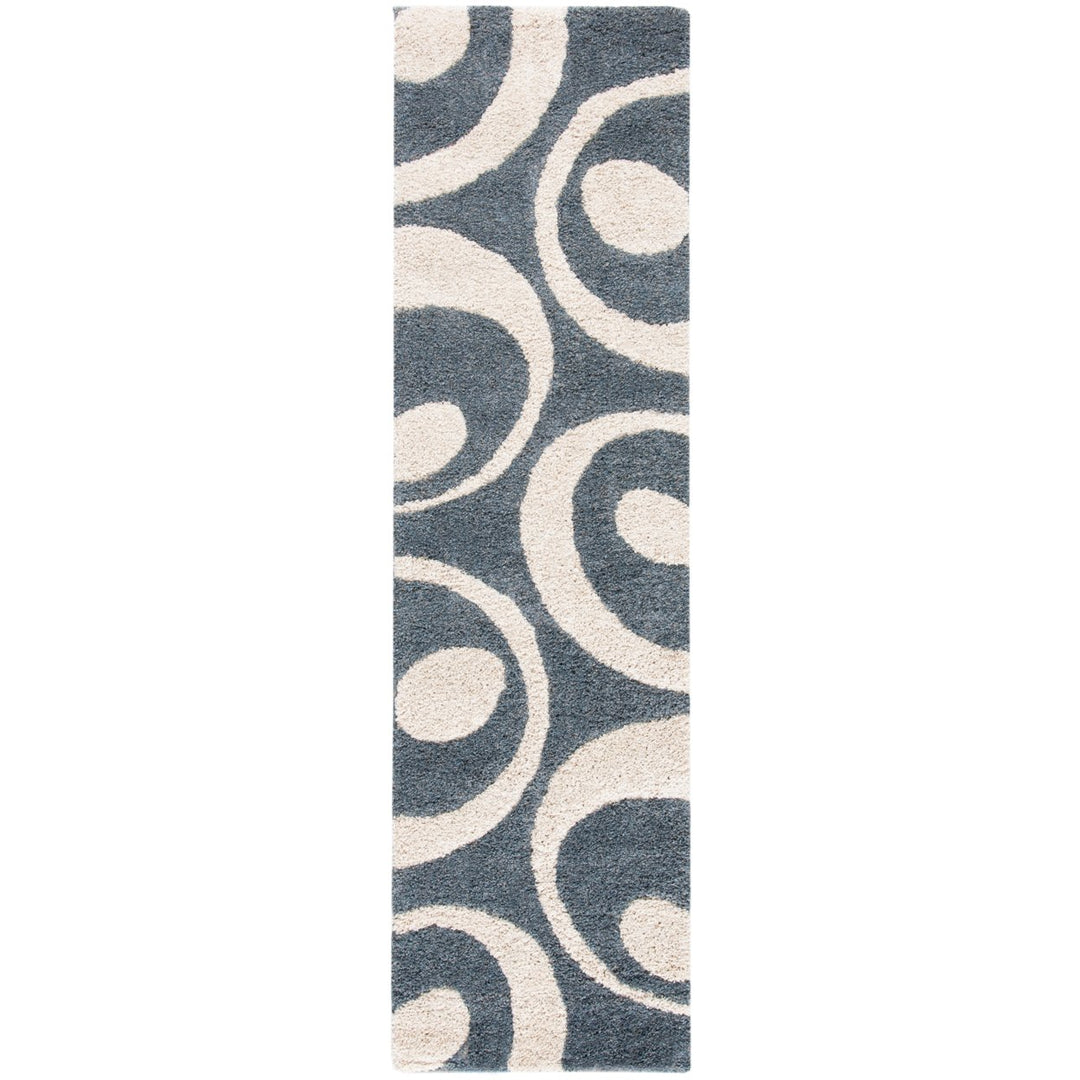 SAFAVIEH Florida Shag SG474-6511 Slate / Ivory Rug Image 5