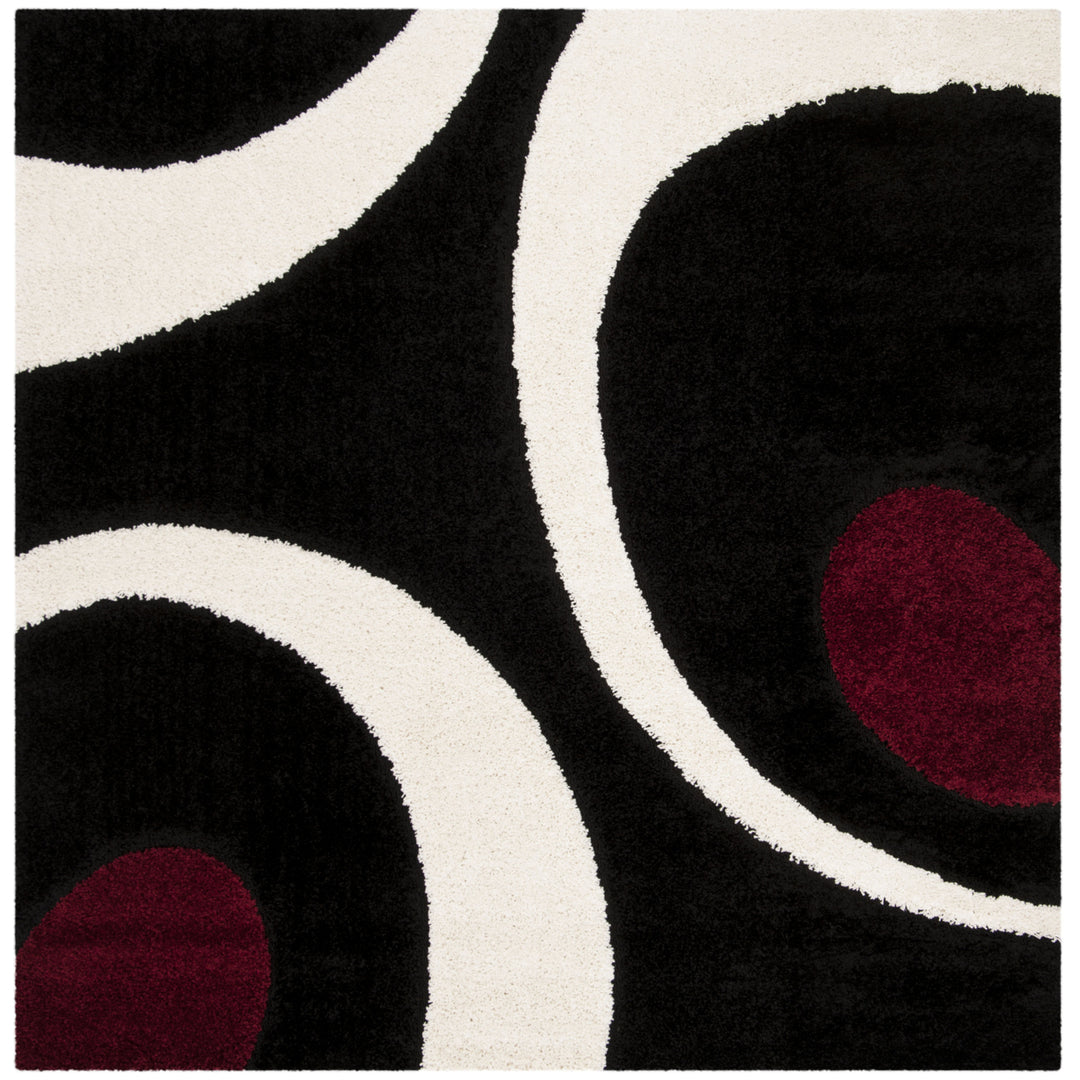 SAFAVIEH Florida Shag SG474-9012 Black / Ivory Rug Image 6