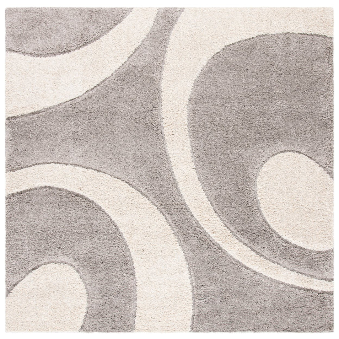 SAFAVIEH Florida Shag SG474-8011 Grey / Ivory Rug Image 6