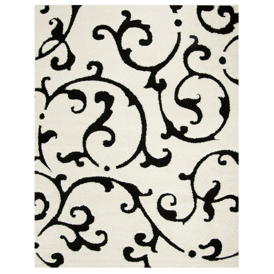 SAFAVIEH Florida Shag SG476-1290 Ivory / Black Rug Image 1