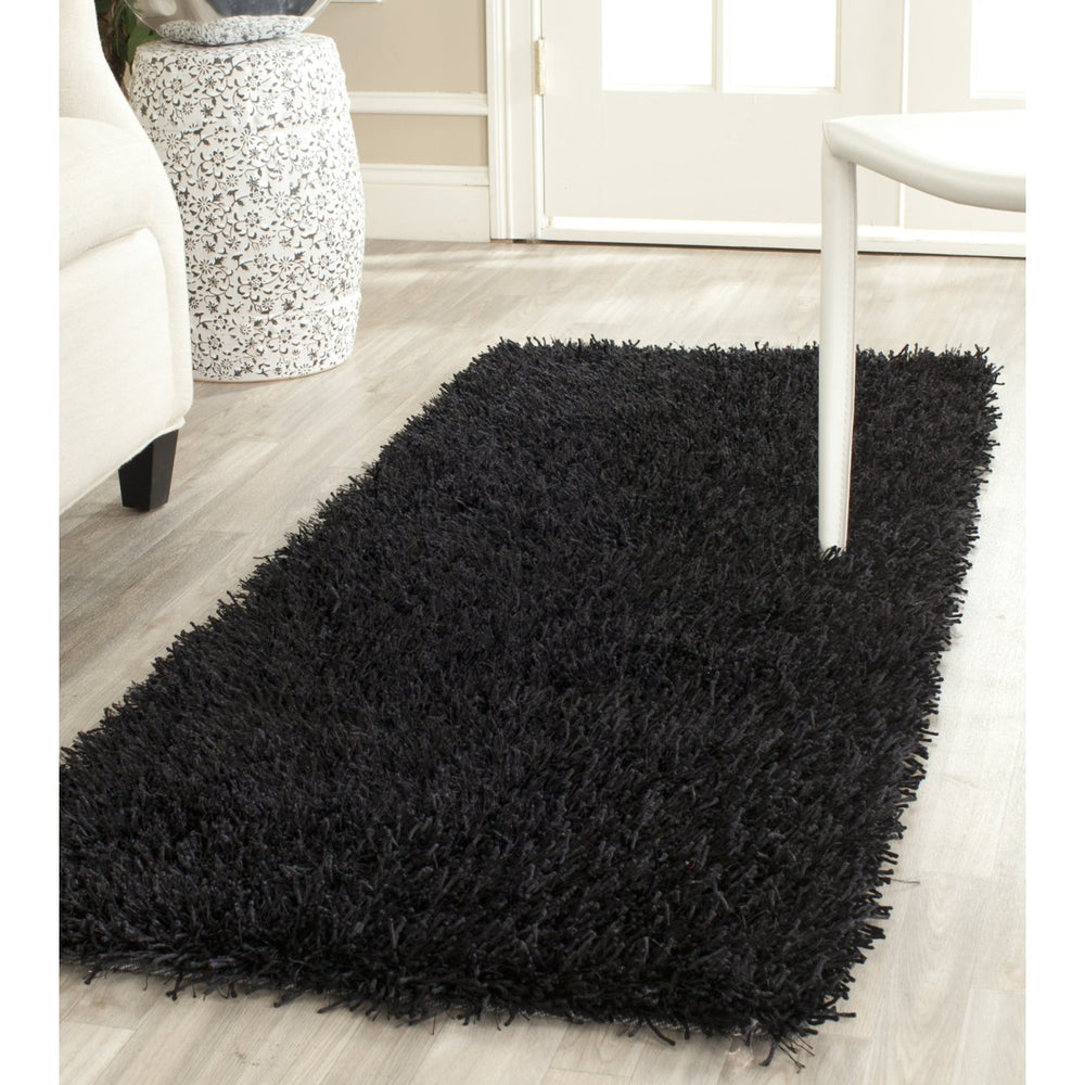 SAFAVIEH Orleans Shag SG531-9090 Black / Black Rug Image 2