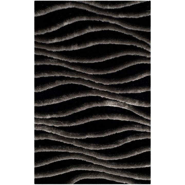 SAFAVIEH 3D Shag SG551E Handmade Black / Grey Rug Image 2