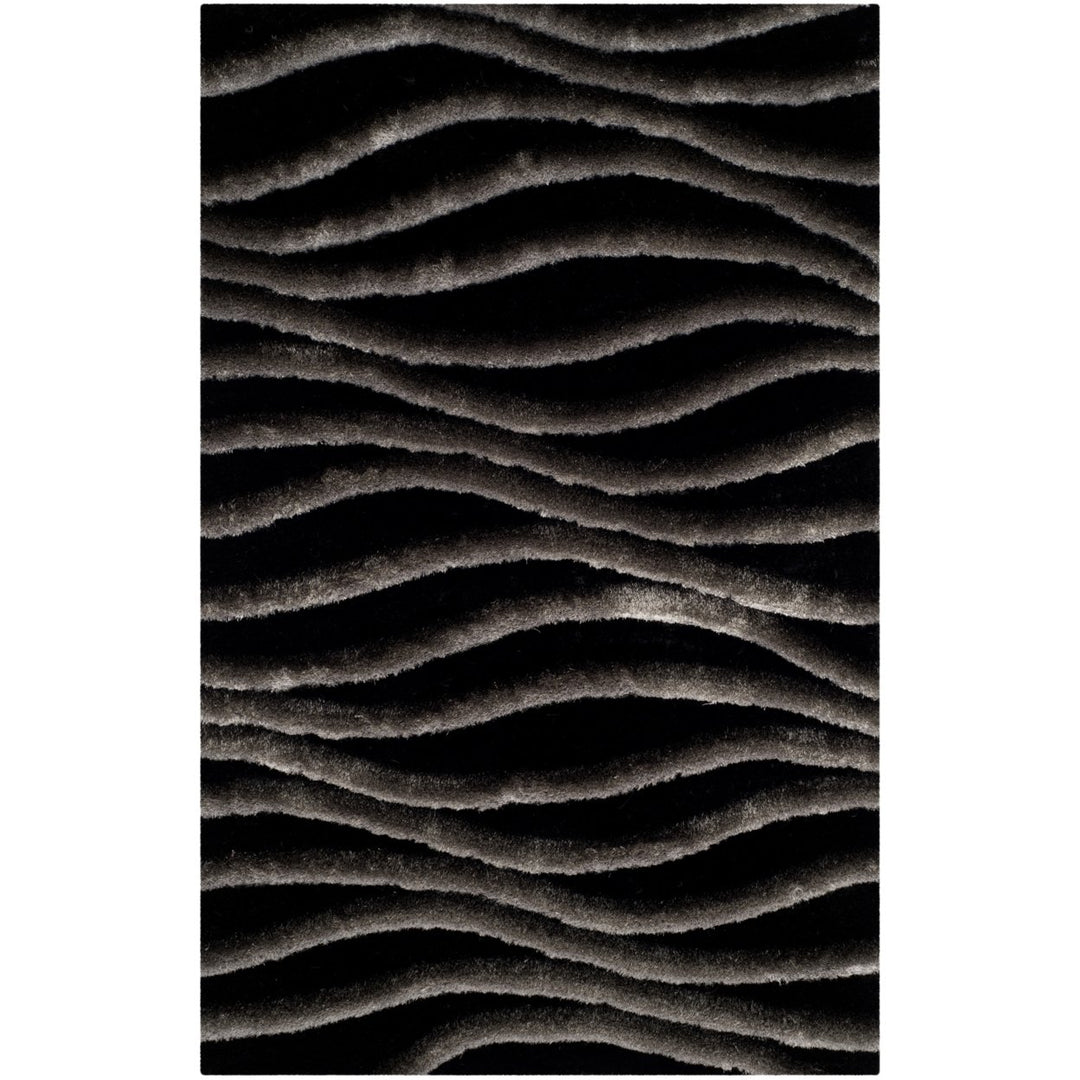 SAFAVIEH 3D Shag SG551E Handmade Black / Grey Rug Image 1