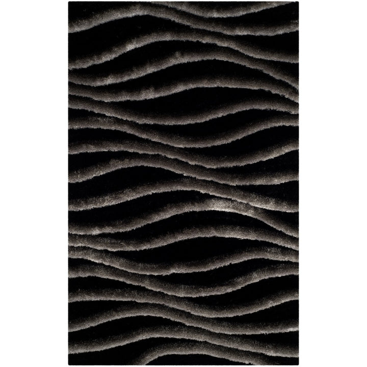 SAFAVIEH 3D Shag SG551E Handmade Black / Grey Rug Image 1