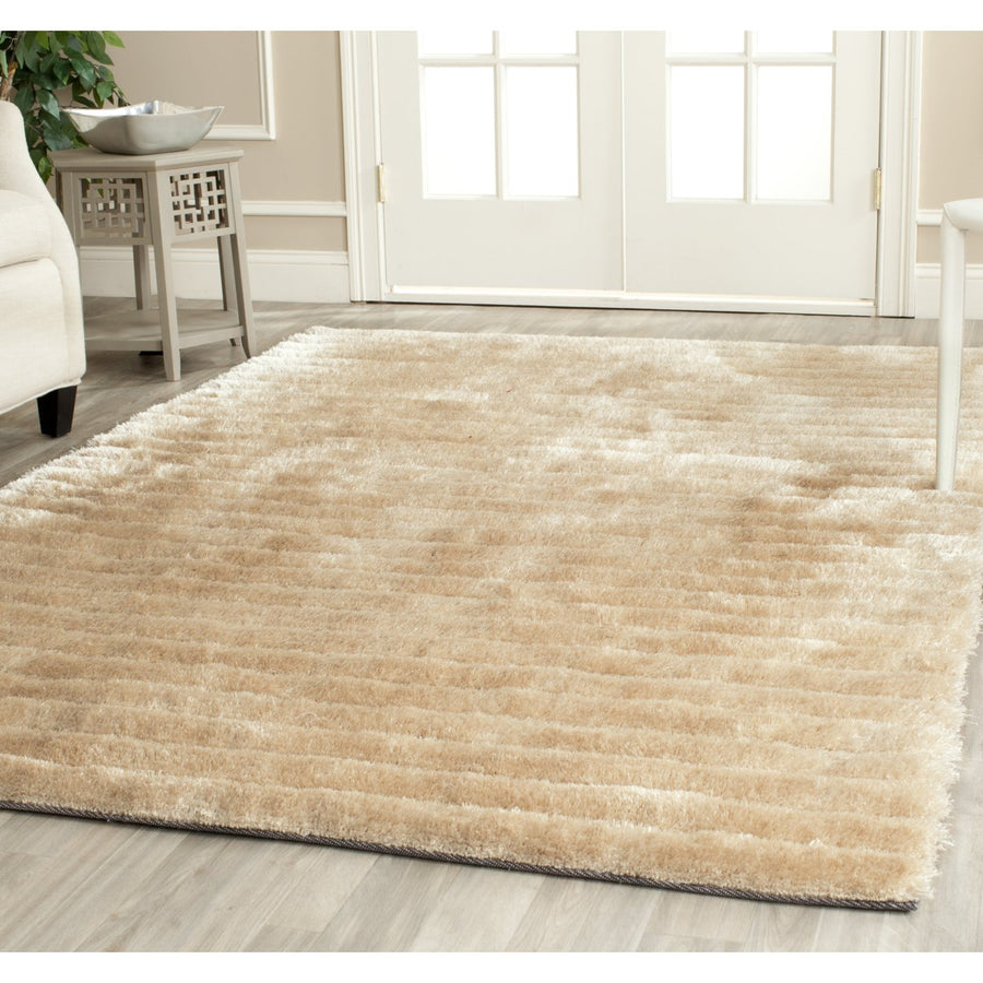 SAFAVIEH 3D Shag Collection SG554B Handmade Champagne Rug Image 1