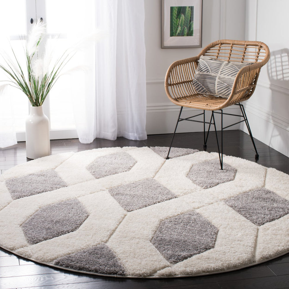 SAFAVIEH Memphis Shag SG833G Grey / Cream Rug Image 2