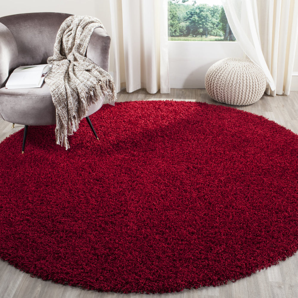 SAFAVIEH Monterey Shag Collection SG851R Handmade Red Rug Image 2