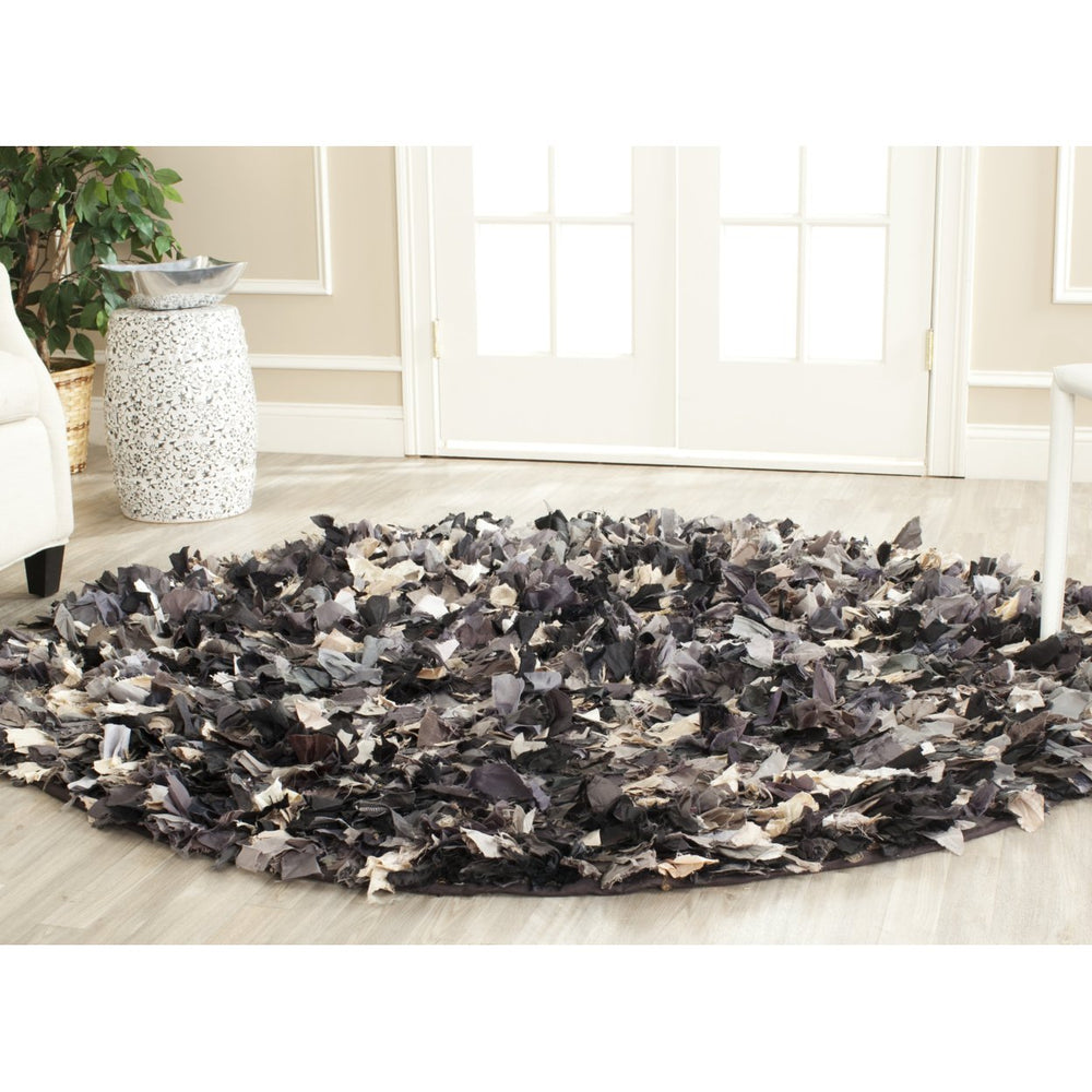 SAFAVIEH Rio Shag SG951D Handwoven Dark Grey / Multi Rug Image 2