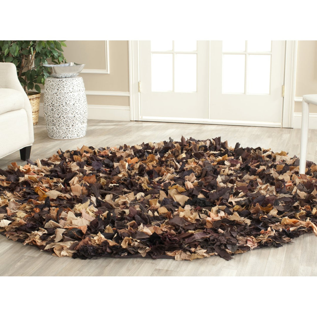 SAFAVIEH Rio Shag SG951B Handwoven Brown / Multi Rug Image 2