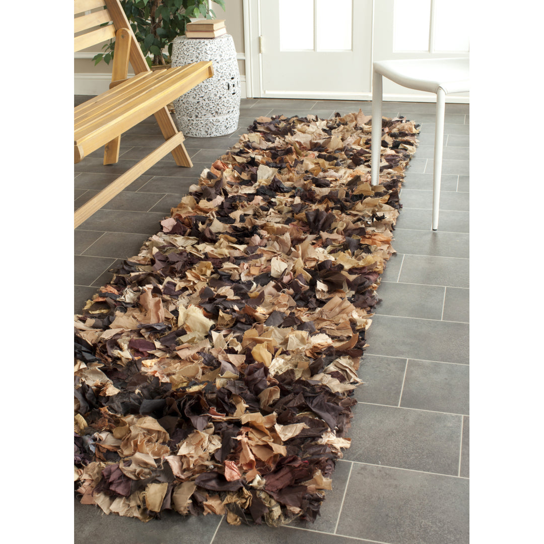 SAFAVIEH Rio Shag SG951B Handwoven Brown / Multi Rug Image 3